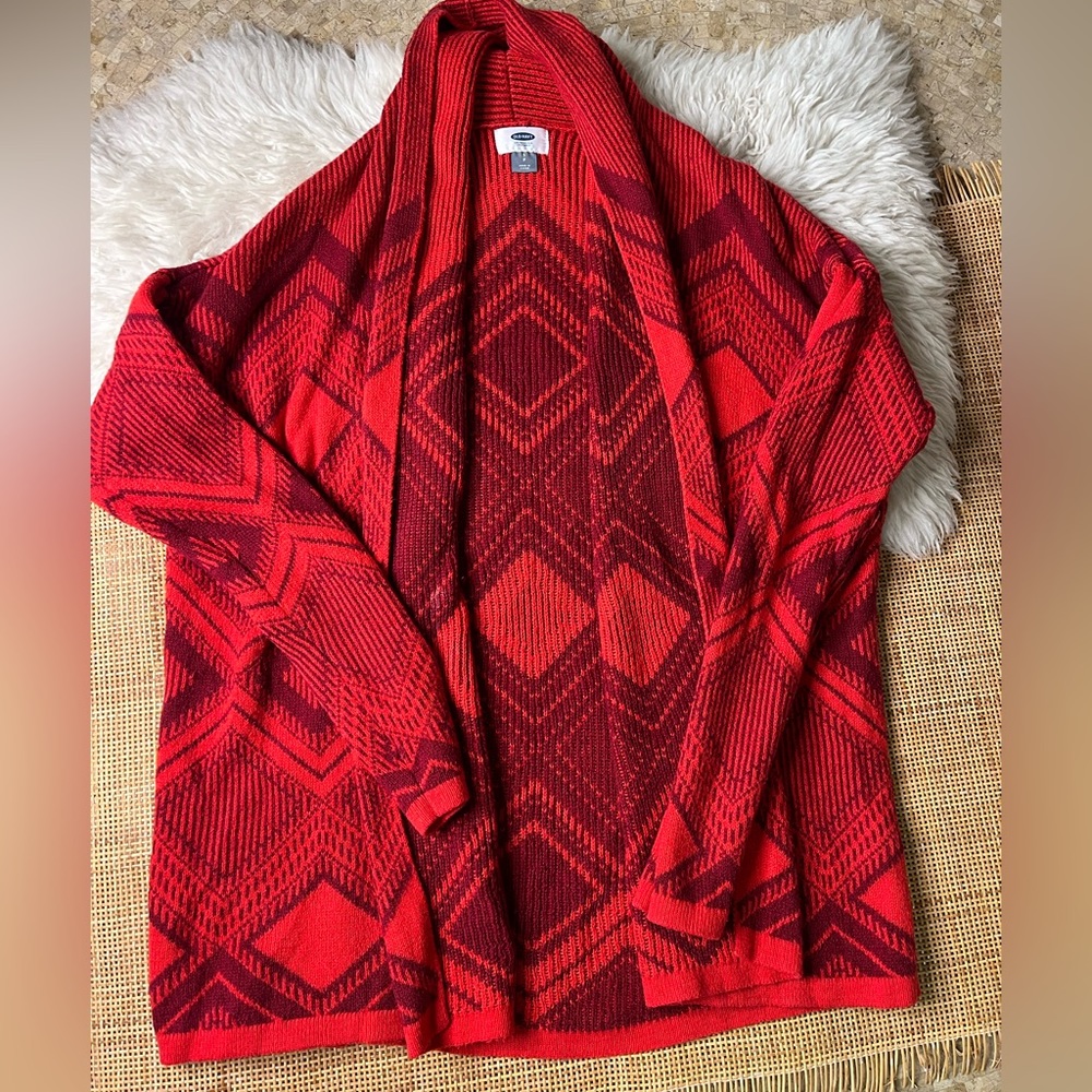 Red Aztec Old Navy Cardigan